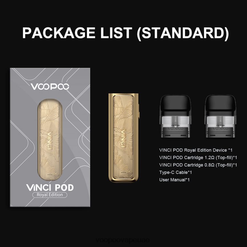 0VL4R343 أوراق الذهب - VOOPOO UAE - VOOPOO VINCI POD الطبعة الملكية